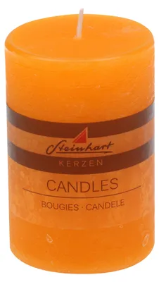 Produktbild von Stumpenkerze "Raureif" Orange 100/68 mm