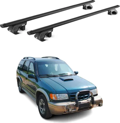 Produktbild von Dachträger Gepäckträger für Kia Sportage JA 1994-2004 Alu Schwarz 2 tlg ABE, KI-generiertes Bild