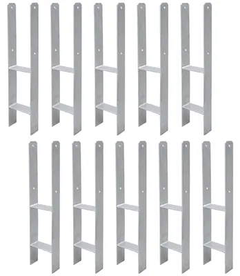 Produktbild von Faziango Pfostenanker H-Anker Set 10 Stk, 600 mm, 101 mm Stabile Bodenverankerung für Zaun, Pergola, Carport und Gartenbau