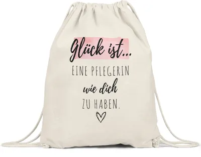 Produktbild von Glück Ist Eine Pflegerin Wie Dich Zu Haben Turnbeutel Gymsack  Geschenk Danke Sagen Pflegekräfte