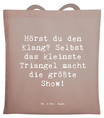 Produktbild von Mr. & Mrs. Panda totebag Spruch Triangel Klang - Braun Pastell - Geschenk, Percussion, Show, Musikinstrument, Musik, Lernen, Instrument, Musiker, Laptoptasche, Tote Bag