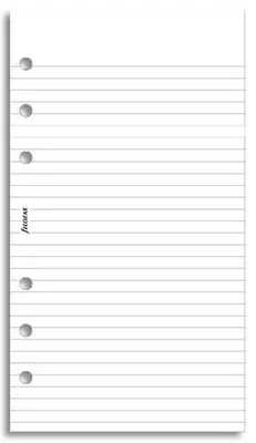 Immagine prodotto di Ricarica per agenda Filofax Personal, carta a righe, bianca, 30 fogli