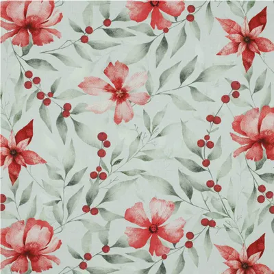 0,5m bedruckter Canvas-Stoff Baumwollstoff Meterware Oeko-Tex zertifiziert, Motivwahl Blüten mint