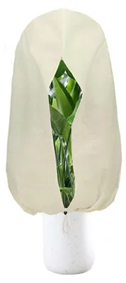 Image de Protection hivernale pour plantes, dimensions 120 x 180 cm, avec fermeture éclair et cordon de serrage, en tissu non tissé, 1 pièce