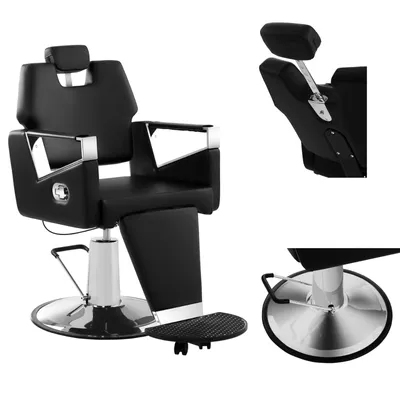 Produktbild von Professioneller Friseurstuhl mit Fußstütze TURIN Physa drehbar schwarz