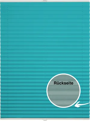 Produktbild von Thermo-Plissee auf Maß für Fenster zum Anschrauben in Glasleiste Farbe: Türkis, Größe: B): 51-60 cm, H): 101-150 cm