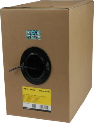 Obrázok produktu pre StarTech.com WIR5ECMRBK, 304,9 m, Cat5e, U/UTP (UTP), Čierna