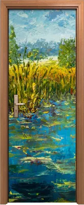 Produktbild von Türposter 70x200 cm Türaufkleber Türtapete Türfolie Klebefolie Abstrakt Teich Malerei