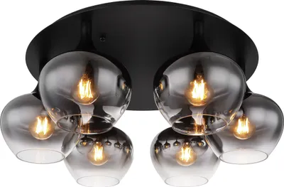 Produktbild von Globo Lighting Deckenleuchte Metall schwarz matt, 6x E27