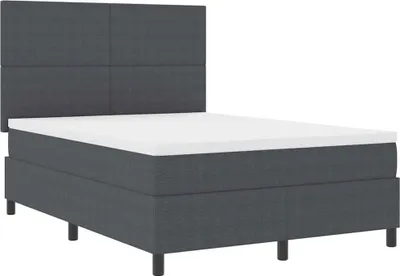 Immagine prodotto di vidaXL Letto boxspring grigio scuro e bianco 160 x 200 cm Tessuto in velluto a coste