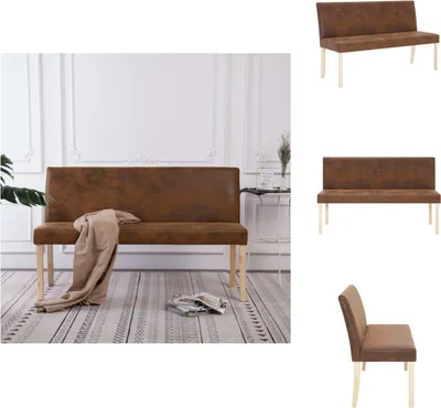 Immagine prodotto di vidaXL Panca 139,5 cm in pelle scamosciata marrone - Panche per il corridoio e per la casa