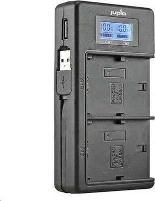 Zdjęcie produktu dla JUPIO Podwójna ładowarka kompatybilna z akumulatorem CANON LP-E6N