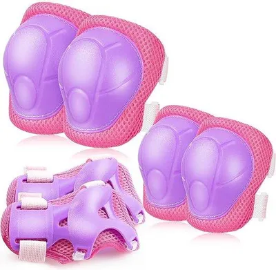 Produktbild von Kinder Schutzausrüstung Set, Knieschützer, Ellenbogenschützer, Fuchsie