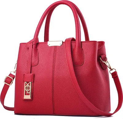 Produktbild von OKWISH 2 in 1 Umhängetasche Handtasche Schultertasche mit abnehmbarer und verstellbarer Schultergurt，Diebstahlsicherungsfach，7 Fächer，Rot