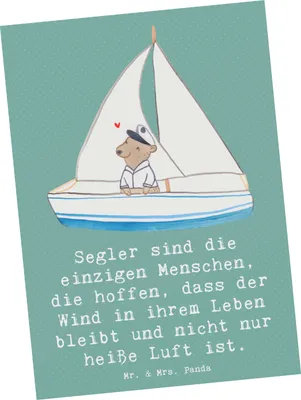 Produktbild von Mr. & Mrs. Panda bildkarte Segeln Lebenswind - Meeresbrise - Geschenk, Naturgewalten, Wind, Sportler, Taktik, Kunstkarten, Segler, Postkarte, Grußkarte, Ansichtskarte