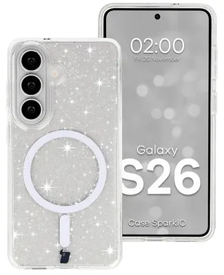 Produktbild von Glitzer Hülle mit Magnetring für Galaxy S26, Bizon Case SparklO, Transparent mit Glitzer