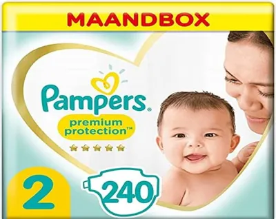 Produktbild von Pampers Premium Protection New Baby Größe 2 Mini 4-8kg MonatsBox, 240 Windeln