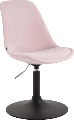 Produktbild von Esszimmerstuhl KENIM - Samt Pink 48x57x76 cm Schwarz | Essstühle Esszimmerstühle Küchenstühle Wohnzimmerstühle