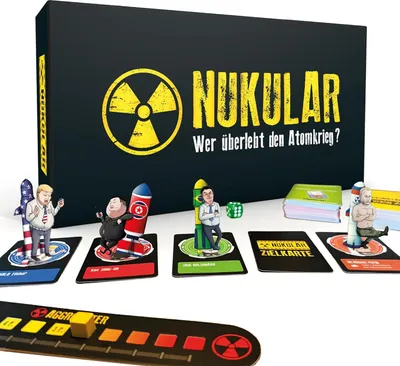 Produktbild von Nukular Wer überlebt den Atomkrieg? Kartenspiel mit Putin, Trump & Co.