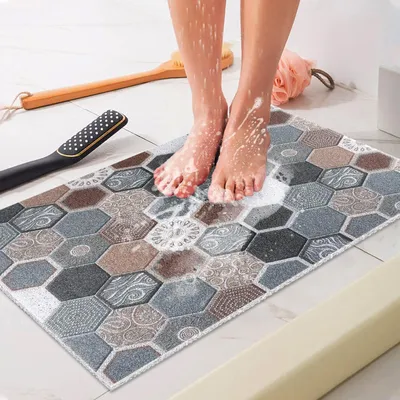 Obrázok produktu pre Protisklzová podložka pod sprchu, 80x100 cm, PVC, s odvodňovacími otvormi, rýchlo schnúca, s masážnou funkciou