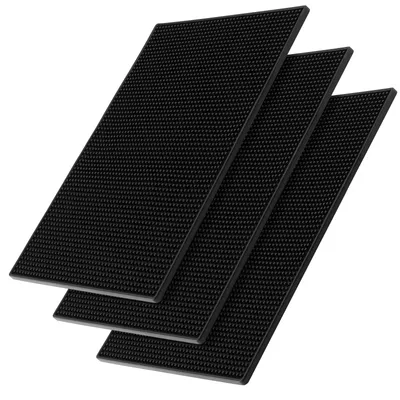 Image de 3 tapis de bar en silicone pour sécher les verres, antidérapants