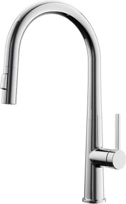 Produktbild von Küchenarmatur mit ausziehbarem Brauseschlauch und 360° Drehfunktion - Chrom