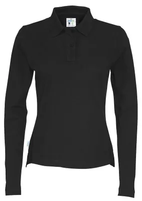 Produktbild von Cottover - Poloshirt für Damen, Baumwolle, Langärmlig ET812 (S) (Schwarz)