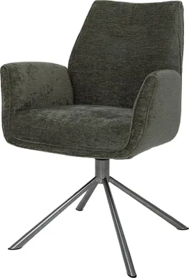 Produktbild von home24 Armlehnenstuhl - Chenille / Edelstahl