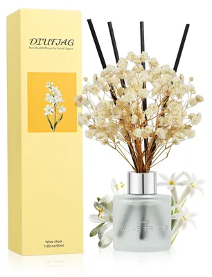 Immagine prodotto di Diffusore di fragranze con nota di muschio bianco e 8 diffusori, capacità 50 ml