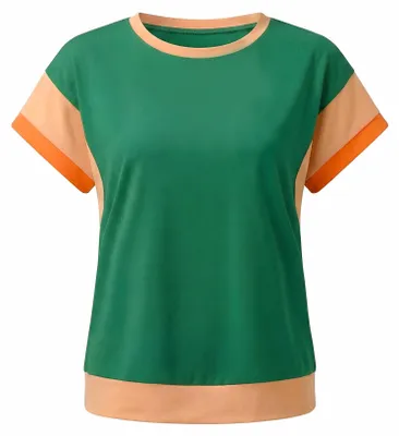 Produktbild von Damen Bluse mit Rundhalsausschnitt und regulärer Passform in Blau Größe XL