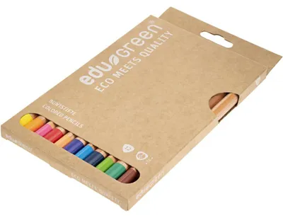 Produktbild von Edu3 edugreen Jumbo-Buntstifte, Stärke 10 mm, Mine 5 mm, verschiedene Farben, 12 Stück 1 Box