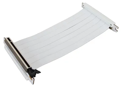 Image de Câble d'extension PCIe 3.0 x16 à 180°, haute vitesse, flexible, avec double connecteur réversible, pour carte graphique, blanc, 70 cm / 27,6 pouces