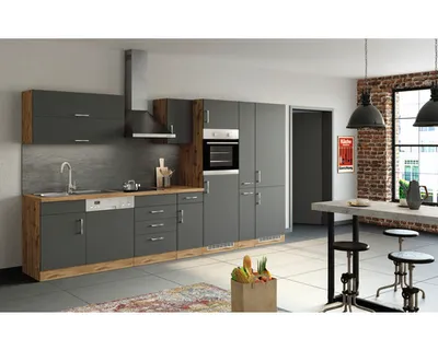 Produktbild von Held Möbel Küchenzeile ohne Geräte Sorrento 360 cm anthrazit matt zerlegt Variante reversibel 1012.6280
