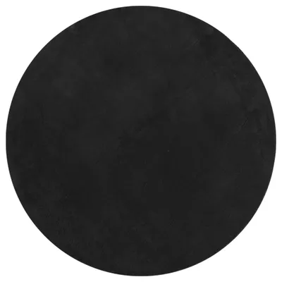Produktbild von vidaXL Teppich HUARTE Kurzflor Weich und Waschbar Schwarz Ø 160 cm