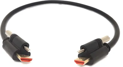 Produktbild von SYSTEM-S HDMI 2.0 Kabel 50 cm Typ A Stecker zu Stecker anschraubbar in Schwarz