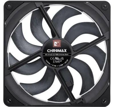 Image de Ventilateur NOCTUA NF-A14x25 G2 PWM chromax noir 140 mm
