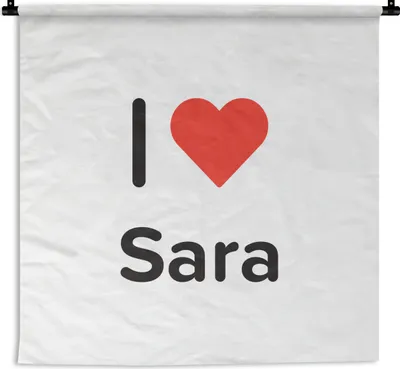 Produktbild von MuchoWow® Wandteppich Wandbehang Ich liebe - Sara - Mädchen 150x150 cm Tapisserie Dekoration Wandtuch - Wohnaccessoires - Modernes