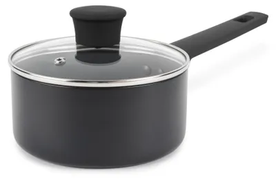 Productafbeelding van Steelpan antiaanbaklaag - 16 cm - Geschikt voor inductie - Glazen deksel