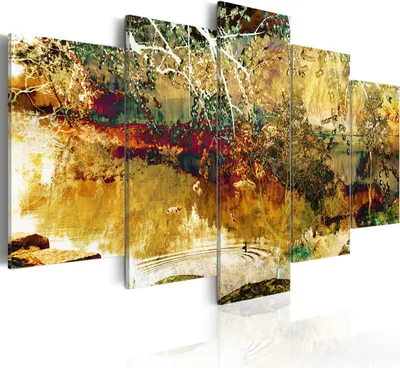 Produktbild von Leinwandbilder 200x100 cm 020101- 58 Vlies Leinwandbild 5 tlg Kunstdruck modern Wandbilder XXL Wanddekoration Design Wand Bild ABSTRAKT