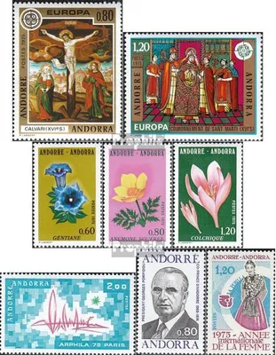 Produktbild von Briefmarken Andorra - Französische Post 1975 Mi 264-271 (kompl.Ausg.) Jahrgang 1975 komplett postfrisch Europa: Gemälde
