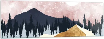 Produktbild von Bilder auf glas - Einteilig - Grafik Modern Landschaft - 160x50cm - Glasbilder - Wandbilder - Bilder - zum Aufhängen bereit - Wanddekoration aus Glas - Glas Bilder - Wandbild auf Glas - GAB160x50-4832