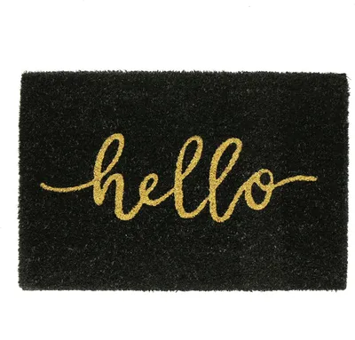 Produktbild von Nicola Spring Kokosfaser-Fußmatte – 60 x 40 cm – Hello Black