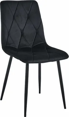 Image de Chaise - Leobert - Libra - Velours Noir/Pieds Noirs