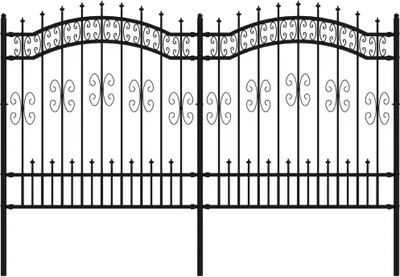Immagine prodotto di vidaXL Recinzione da giardino con punte di lancia in acciaio nero 165 cm
