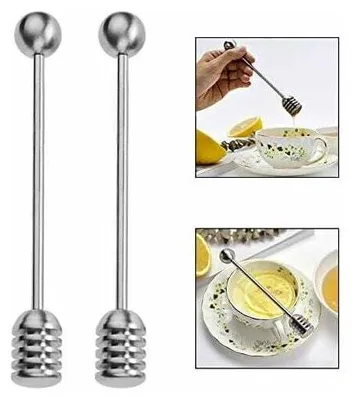 Produktbild von 2er-Set Honiglöffel aus Edelstahl, Honig- und Sirup-Schöpflöffel-Set