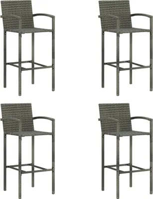 Produktbild von vidaXL Barhocker 4 Stk. Grau Poly Rattan