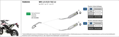 Zdjęcie produktu dla Wydech ARROW DARK THUNDER do Yamaha WR125X / WR125R rok modelowy 2009-2016, aluminium