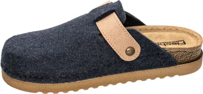 Produktbild von Fischer Damen Hausschuh Filz Pantoffel Klettverschluss Riemen 646404, Größe:40 EU, Farbe:Blau