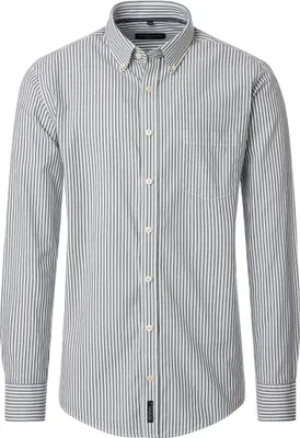 Produktbild von CASAMODA Herren Freizeithemd Langarm Button-Down Casual Grün gestreift M