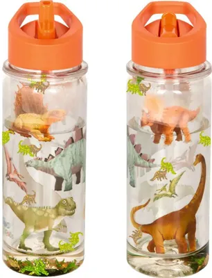 Produktbild von Die Spiegelburg Glitzer-Trinkflasche (ca.0,3 l) - Dino Friends bunt